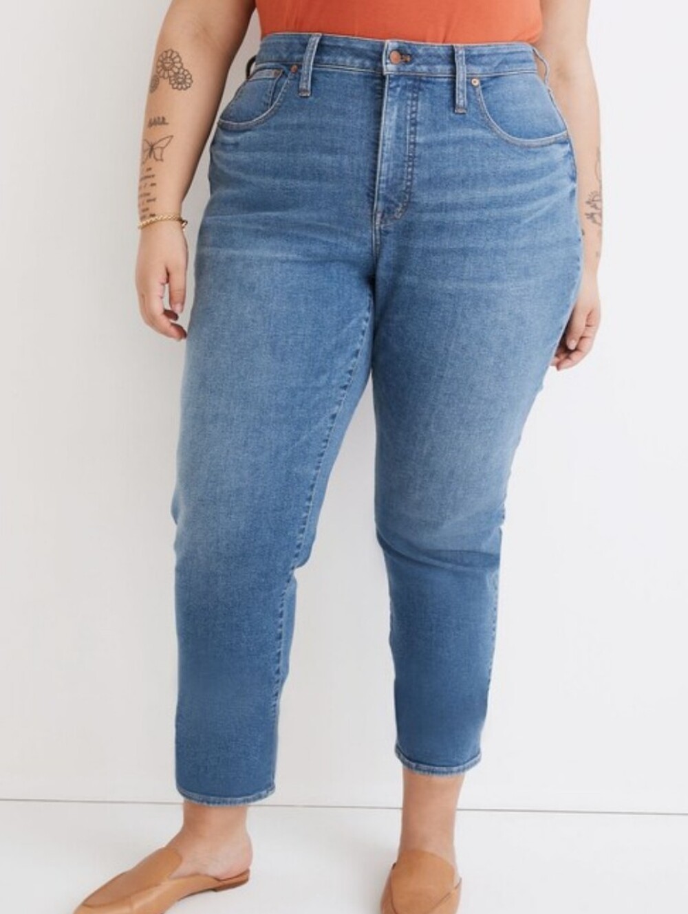 Madewell The Curvy Perfect Vintage Jean  Finney Wash Super Stretch Tapered Leg